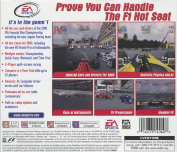 F1 2000 (US) box cover back
